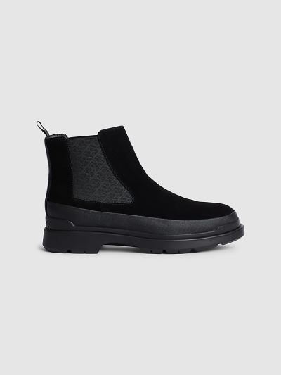 Calvin Klein Cipők HU058925 | Calvin Klein Suede Férfi Chelsea Csizma Fekete